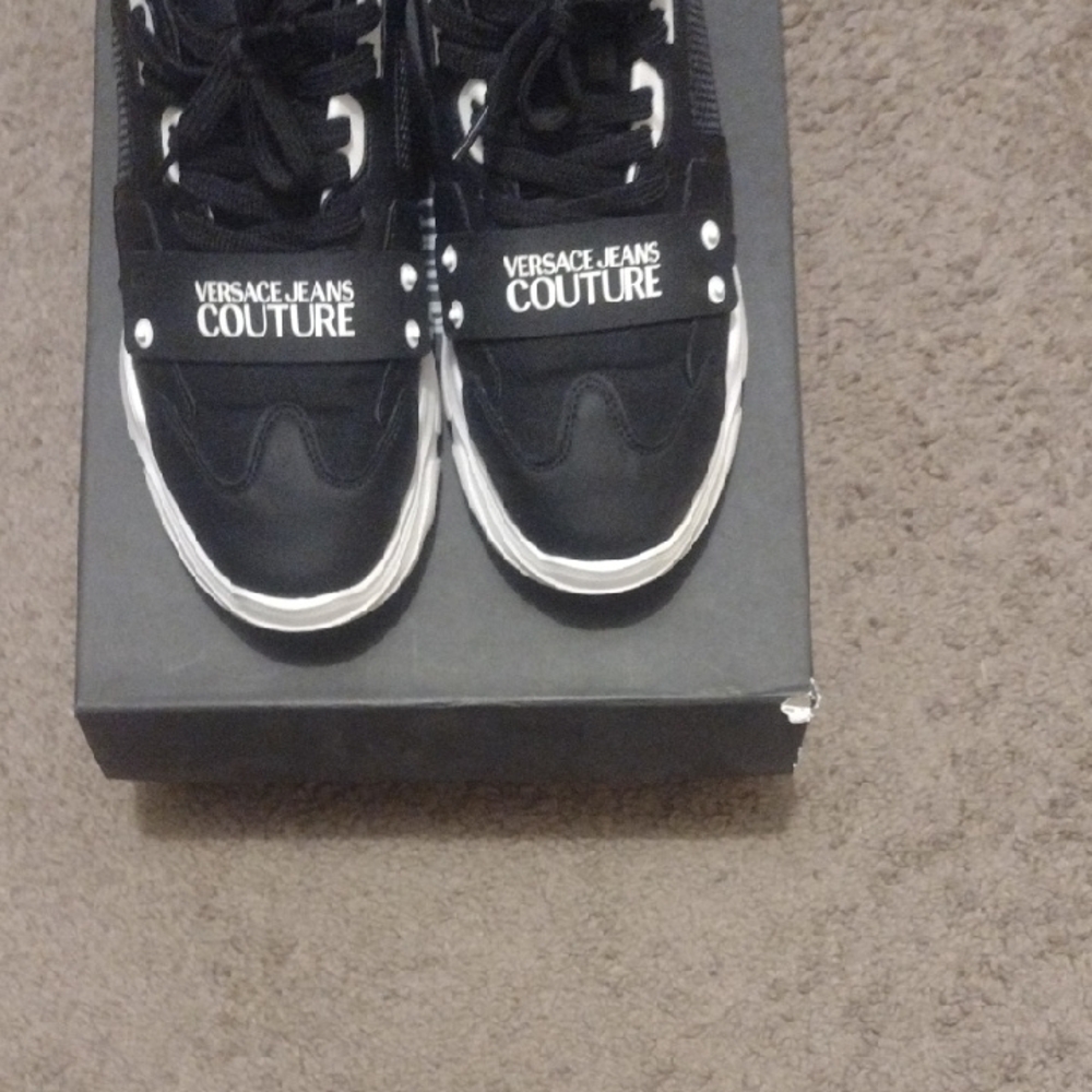 Versace Jeans Collection Black and White Low-Top Sneakers